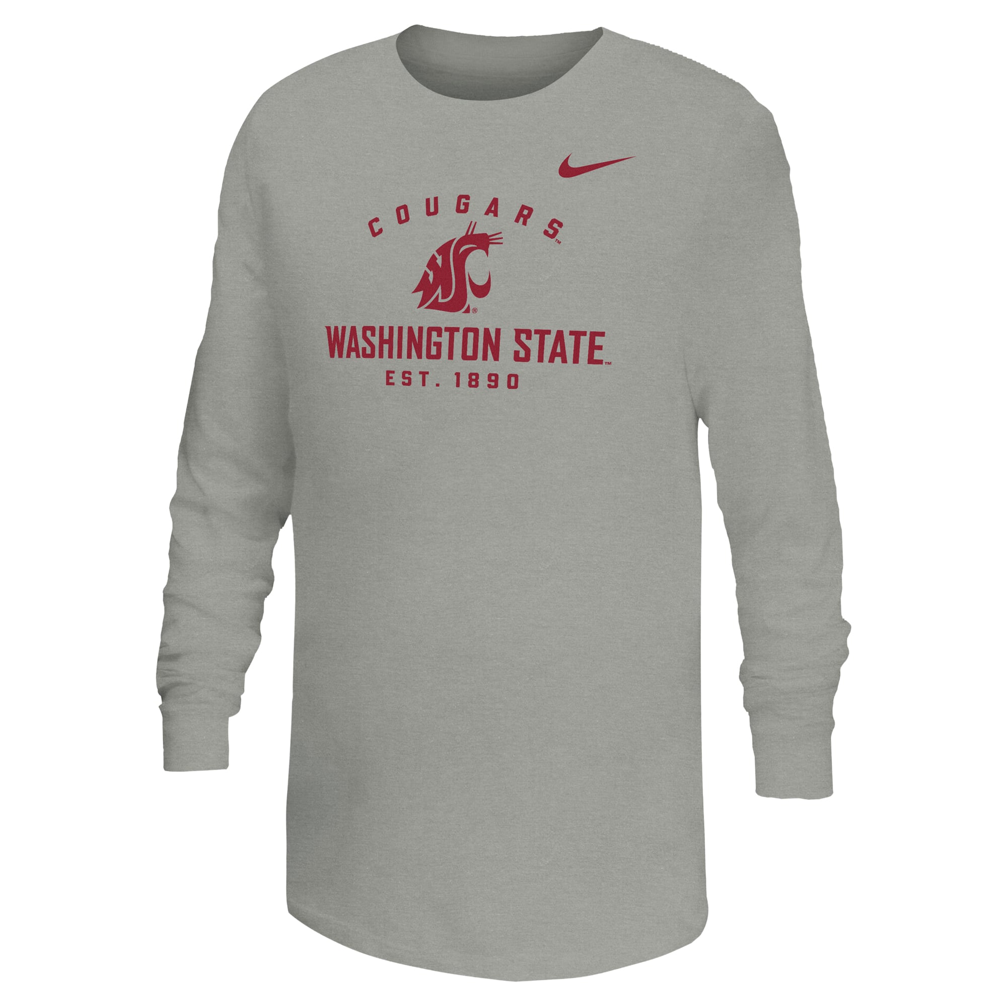 Youth Nike Gray Washington State Cougars Legend Dri-FIT Long Sleeve T-Shirt