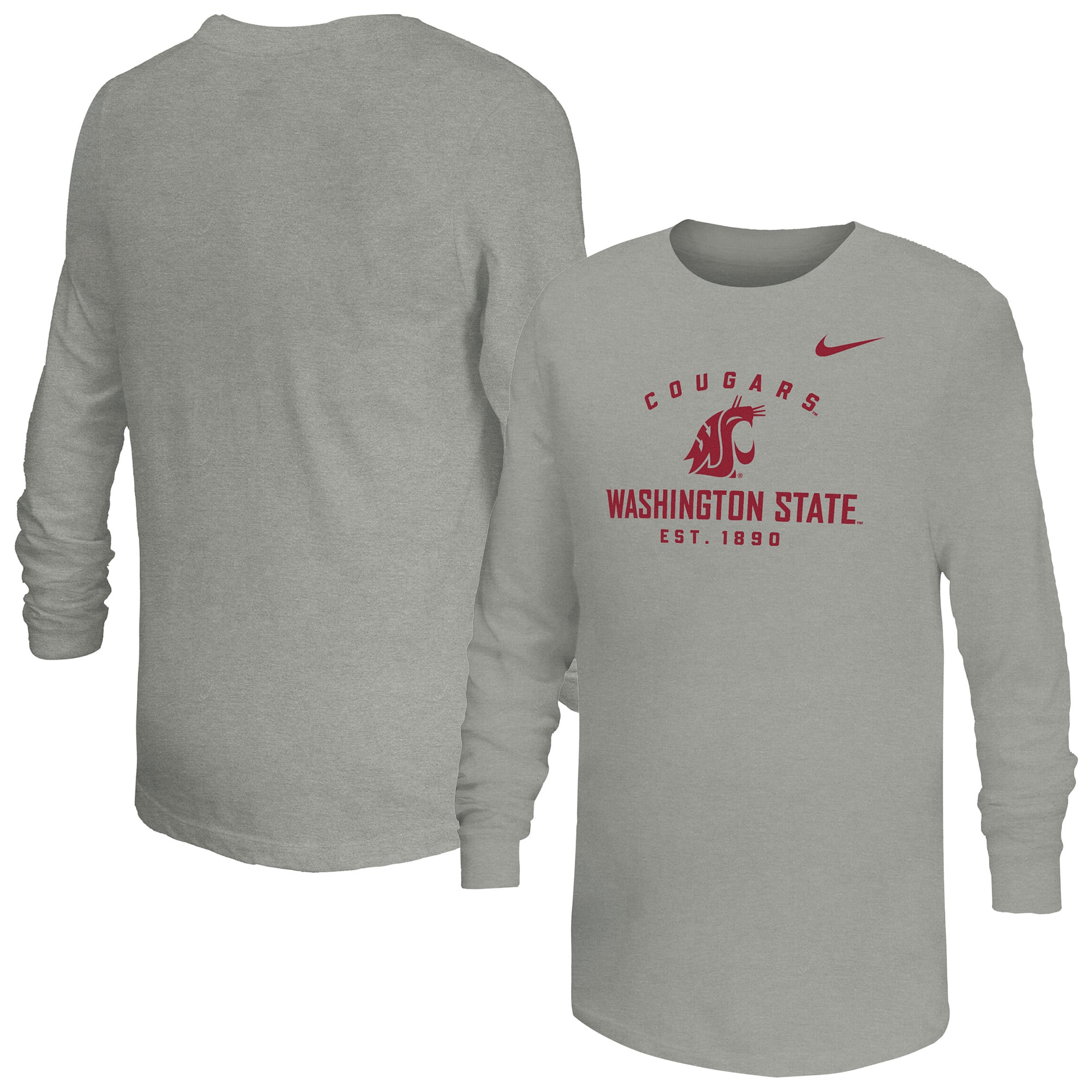 Youth Nike  Gray Washington State Cougars Legend Dri-FIT Long Sleeve T-Shirt