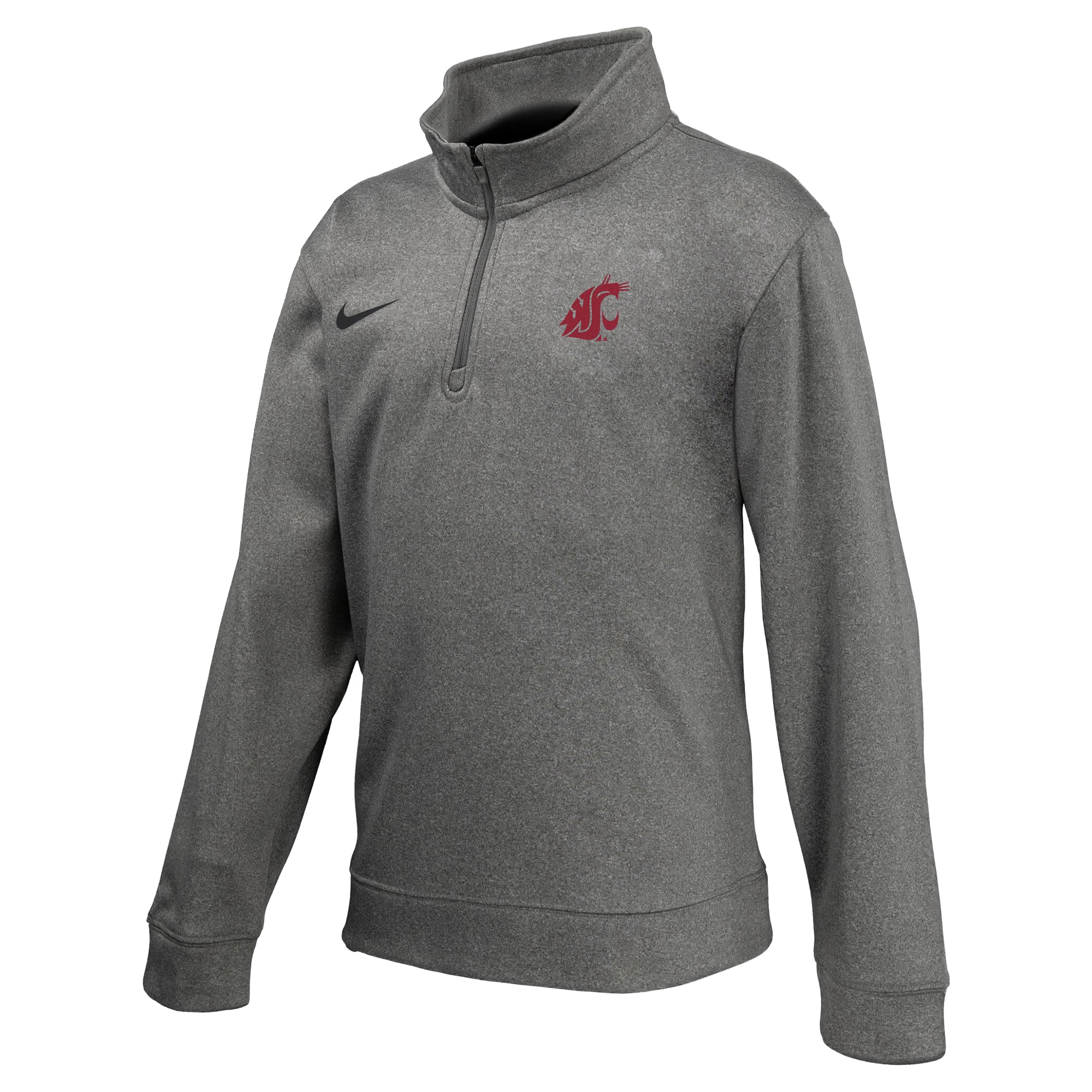 Youth Nike Gray Washington State Cougars Therma-FIT Quarter-Zip Pullover