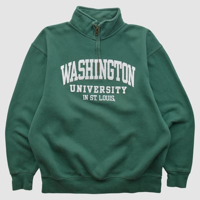 Washington Univ St Louis Bears Jansport 2000s 1/4 Zip Sweatshirt - Green - XL by Fanatics Real Vintage