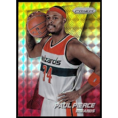 2014-15 Panini Prizm Prizms Yellow and Red Mosaic #140 Paul Pierce