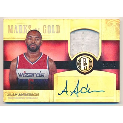 2015-16 Panini Gold Standard Marks of Gold Jersey Autographs #10 Alan Anderson/99