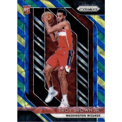 2018-19 Panini Prizm Prizms Choice Blue Yellow and Green #213 Troy Brown Jr.