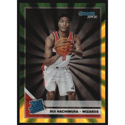 2019-20 Donruss Holo Green and Yellow Laser #208 Rui Hachimura RR