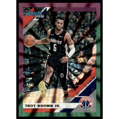 2019-20 Donruss Holo Purple and Green Laser #196 Troy Brown Jr.