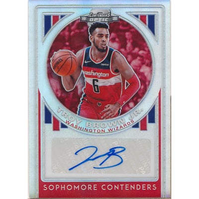 2019-20 Panini Contenders Optic Sophomore Contenders Autographs #5 Troy Brown Jr.
