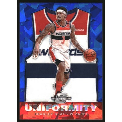 2019-20 Panini Contenders Optic Uniformity Blue Cracked Ice #24 Bradley Beal