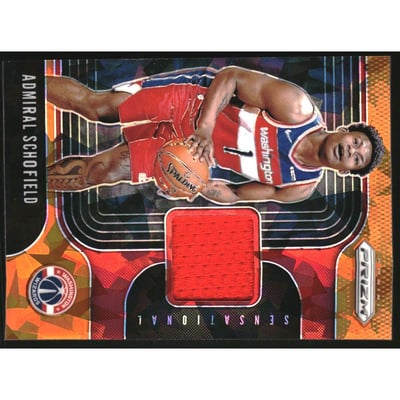 2019-20 Panini Prizm Sensational Swatches Prizms Orange Ice #33 Admiral Schofield
