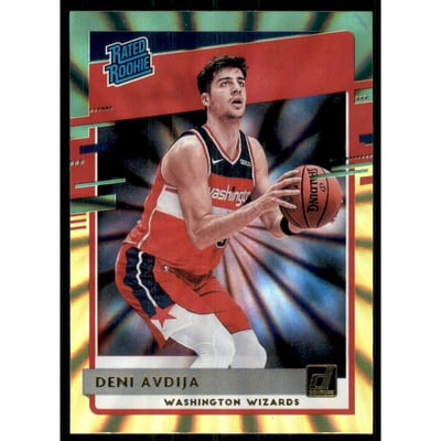 2020-21 Donruss Holo Green and Yellow Laser #205 Deni Avdija RR