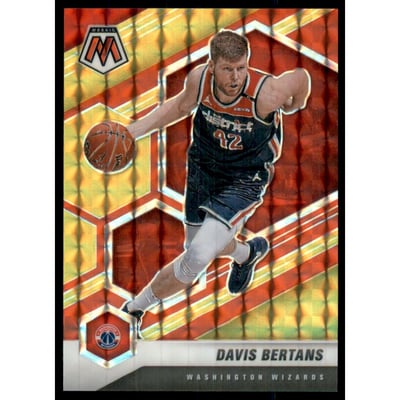2020-21 Panini Mosaic Mosaic Choice Fusion Red and Yellow #10 Davis Bertans