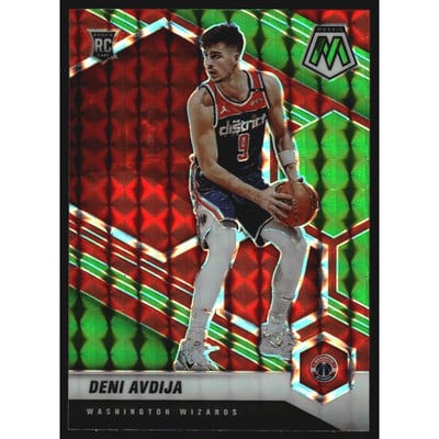 2020-21 Panini Mosaic Mosaic Choice Red and Green #217 Deni Avdija