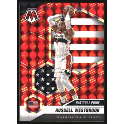 2020-21 Panini Mosaic Mosaic Reactive Red #253 Russell Westbrook