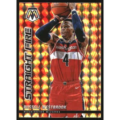 2020-21 Panini Mosaic Straight Fire #19 Russell Westbrook