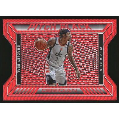 2020-21 Panini Obsidian Pitch Black Electric Etch Red Flood #23 Bradley Beal