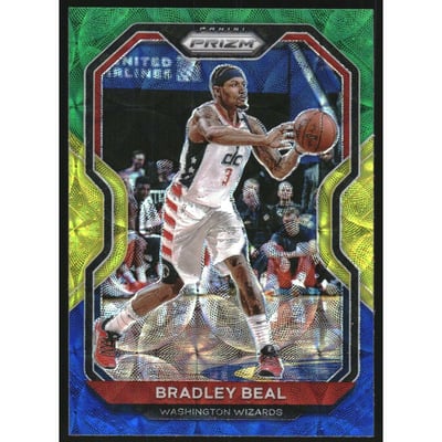 2020-21 Panini Prizm Prizms Choice Blue Yellow and Green #230 Bradley Beal