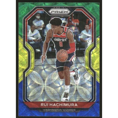 2020-21 Panini Prizm Prizms Choice Blue Yellow and Green #249 Rui Hachimura