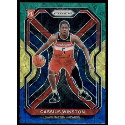 2020-21 Panini Prizm Prizms Choice Blue Yellow and Green #275 Cassius Winston