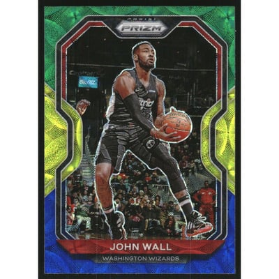 2020-21 Panini Prizm Prizms Choice Blue Yellow and Green #56 John Wall