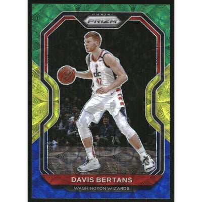 2020-21 Panini Prizm Prizms Choice Blue Yellow and Green #98 Davis Bertans
