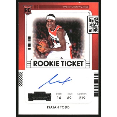 2021-22 Panini Contenders #160 Isaiah Todd AU RC