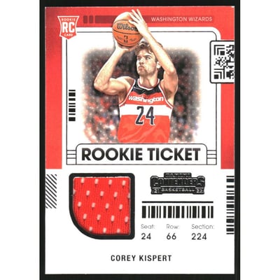 2021-22 Panini Contenders Rookie Ticket Swatches #15 Corey Kispert