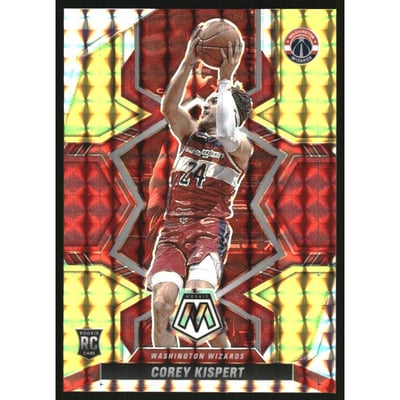 2021-22 Panini Mosaic Mosaic Choice Fusion Red and Yellow #213 Corey Kispert