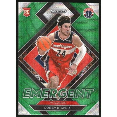 2021-22 Panini Prizm Emergent Prizms Green Wave #10 Corey Kispert