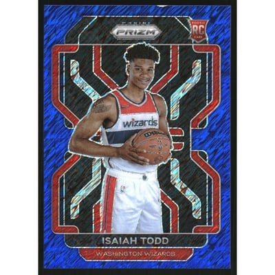 2021-22 Panini Prizm Prizms Blue Shimmer #299 Isaiah Todd