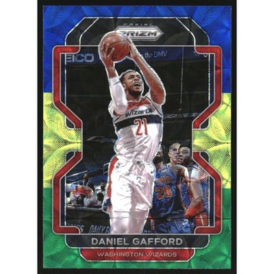 2021-22 Panini Prizm Prizms Choice Blue Yellow and Green #125 Daniel Gafford