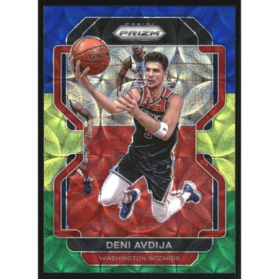 2021-22 Panini Prizm Prizms Choice Blue Yellow and Green #79 Deni Avdija