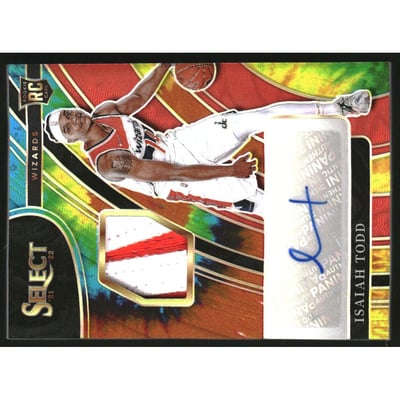 2021-22 Select Rookie Jersey Autographs Prizms Tie Dye #8 Isaiah Todd