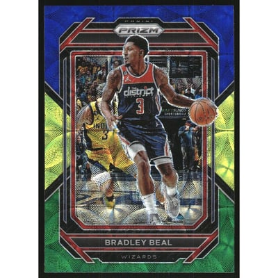 2022-23 Panini Prizm Prizms Choice Blue Yellow and Green #176 Bradley Beal