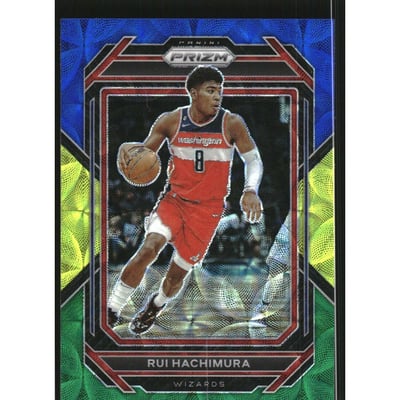 2022-23 Panini Prizm Prizms Choice Blue Yellow and Green #190 Rui Hachimura