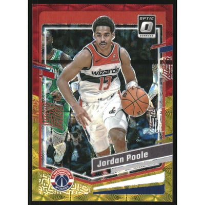 2023-24 Donruss Optic Red and Gold International #93 Jordan Poole