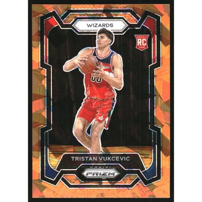 2023-24 Panini Prizm Prizms Orange Ice #126 Tristan Vukcevic