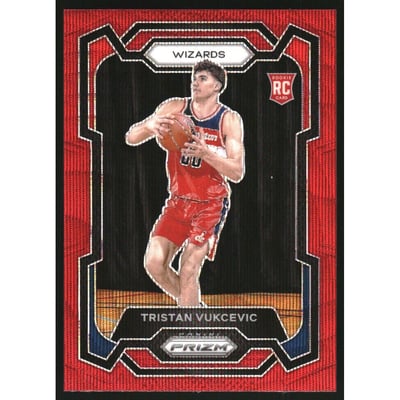 2023-24 Panini Prizm Prizms Ruby Wave #126 Tristan Vukcevic
