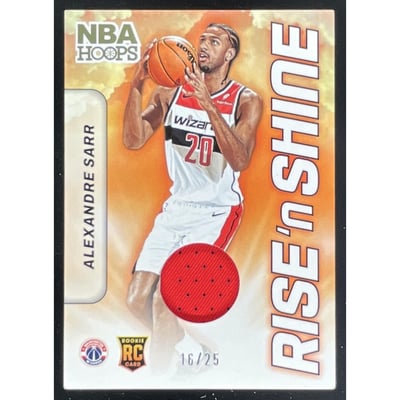 2024-25 Hoops Rise N Shine Memorabilia Prime #RSM-ASW Alexandre Sarr RC /25
