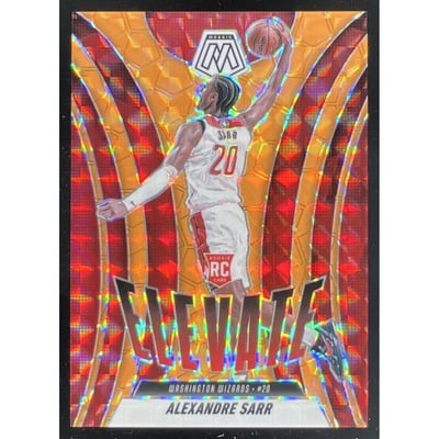 2024-25 Panini Mosaic Elevate Orange Fluorescent Mosaic #7 Alexandre Sarr RC /25