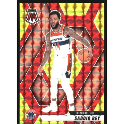 2024-25 Panini Mosaic Mosaic Choice Fusion Red and Yellow #79 Saddiq Bey