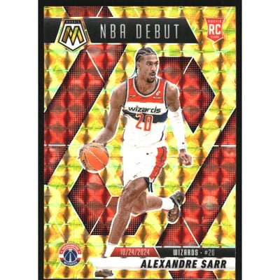 2024-25 Panini Mosaic Mosaic Reactive Yellow #254 Alexandre Sarr/NBA Debut