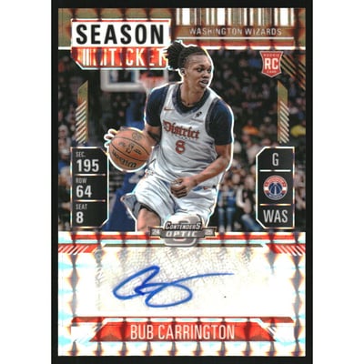 2024-25 Panini Mosaic Rookie Season Ticket Signatures Bronze #31 Bub Carrington