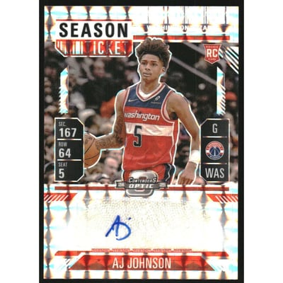 2024-25 Panini Mosaic Rookie Variation Season Ticket Signatures #21 AJ Johnson