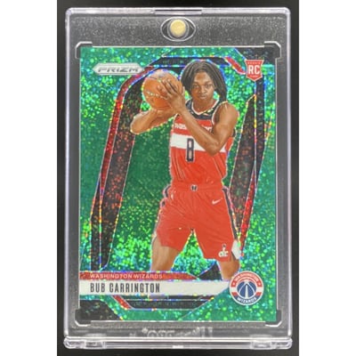 2024-25 Panini Prizm Green Sparkle Prizm #244 Bub Carrington RC /8