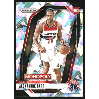 2024-25 Panini Prizm Monopoly White Cracked Ice #86 Alexandre Sarr