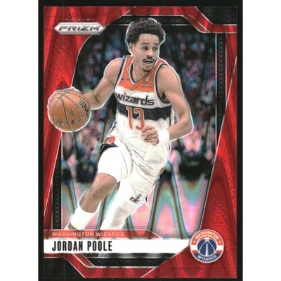 2024-25 Panini Prizm Prizms Red Seismic #184 Jordan Poole
