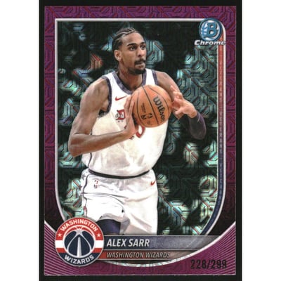 2025-26 Bowman Chrome Fuchsia Mojo Refractors #BCV99 Alex Sarr