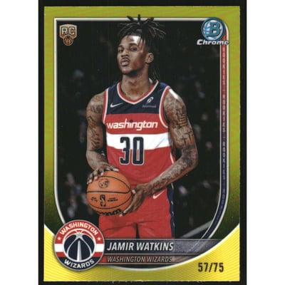 2025-26 Bowman Chrome Yellow Refractors #BCV44 Jamir Watkins