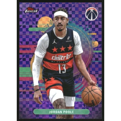 2025-26 Finest Purple X-Fractors #186 Jordan Poole U