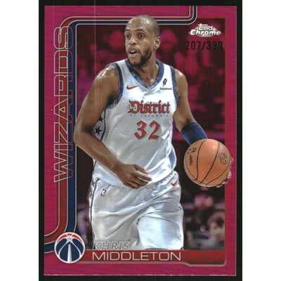 2025-26 Topps Chrome Magenta Refractors #204 Khris Middleton