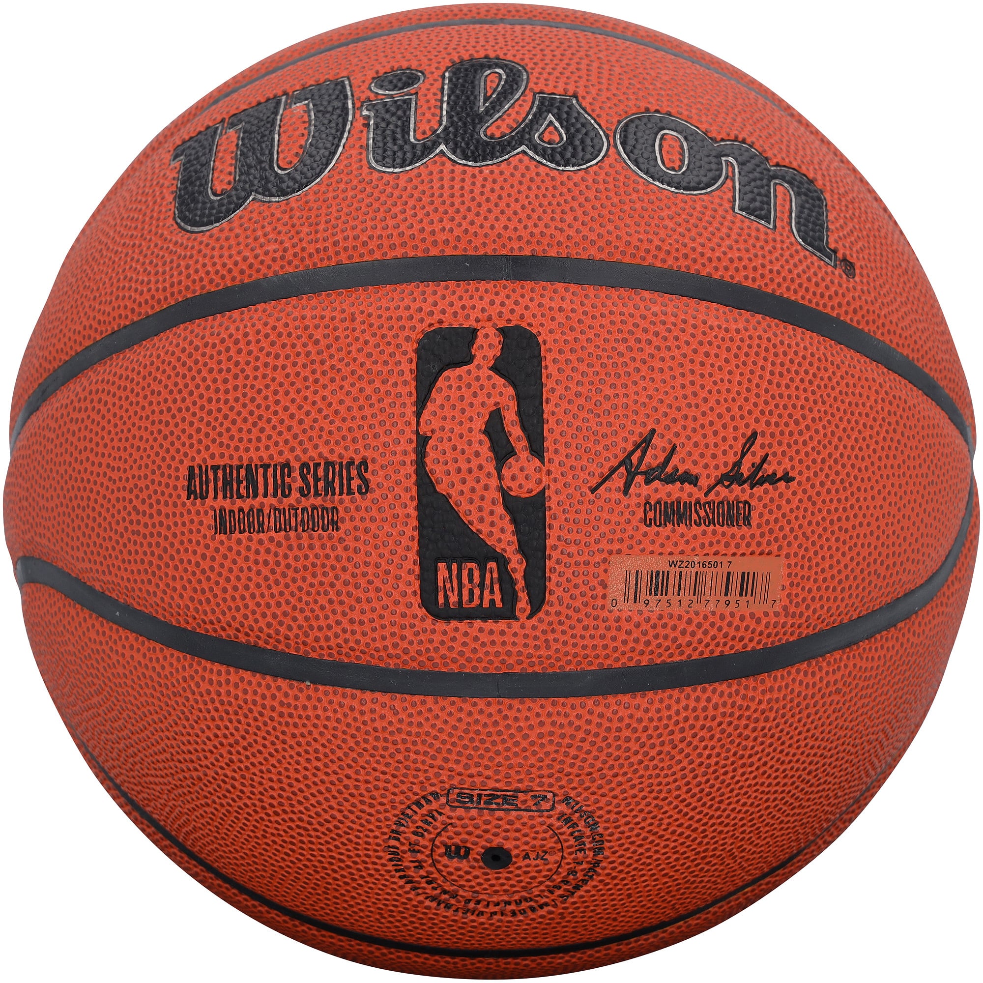 Ballon de basketball Wilson Authentic Series autographié par AJ Dybantsa des Washington Wizards, utilisable en intérieur et en extérieur
